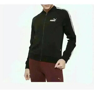 PUMA Tape Details Long Sleeve Track Jacket Women’s Black and White Size Small